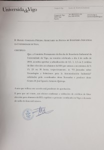 Validación de créditos de libre elección - Escola de Enxeñería Industrial